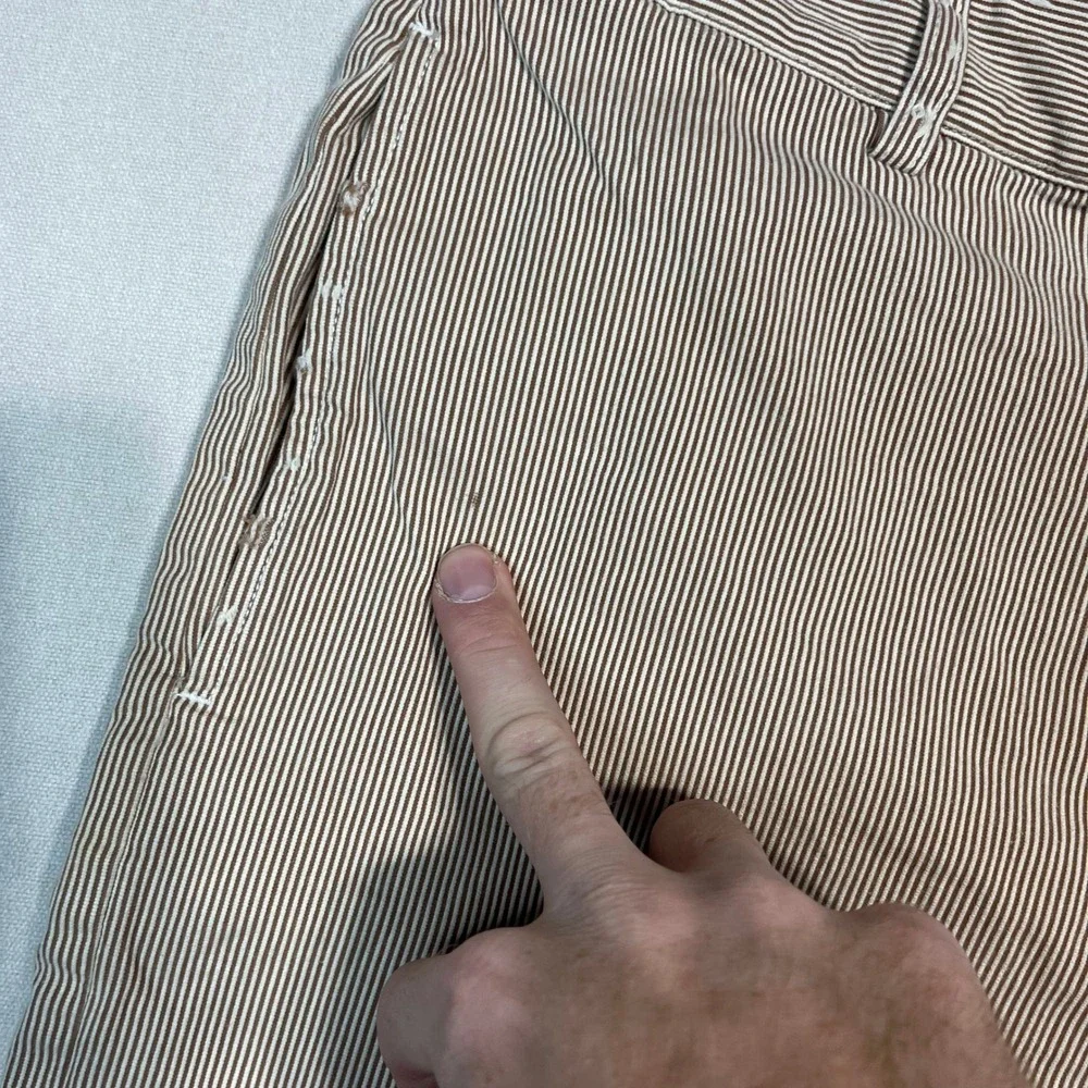 J. Crew Striped‎ Cotton Shorts Men's Tan Casual Pleated - Size 32